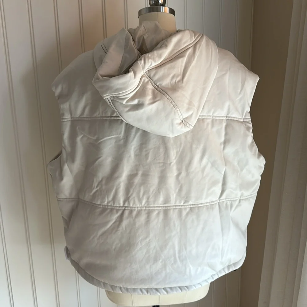 Faux Leather Hooded Vest - Picture 3 of 4